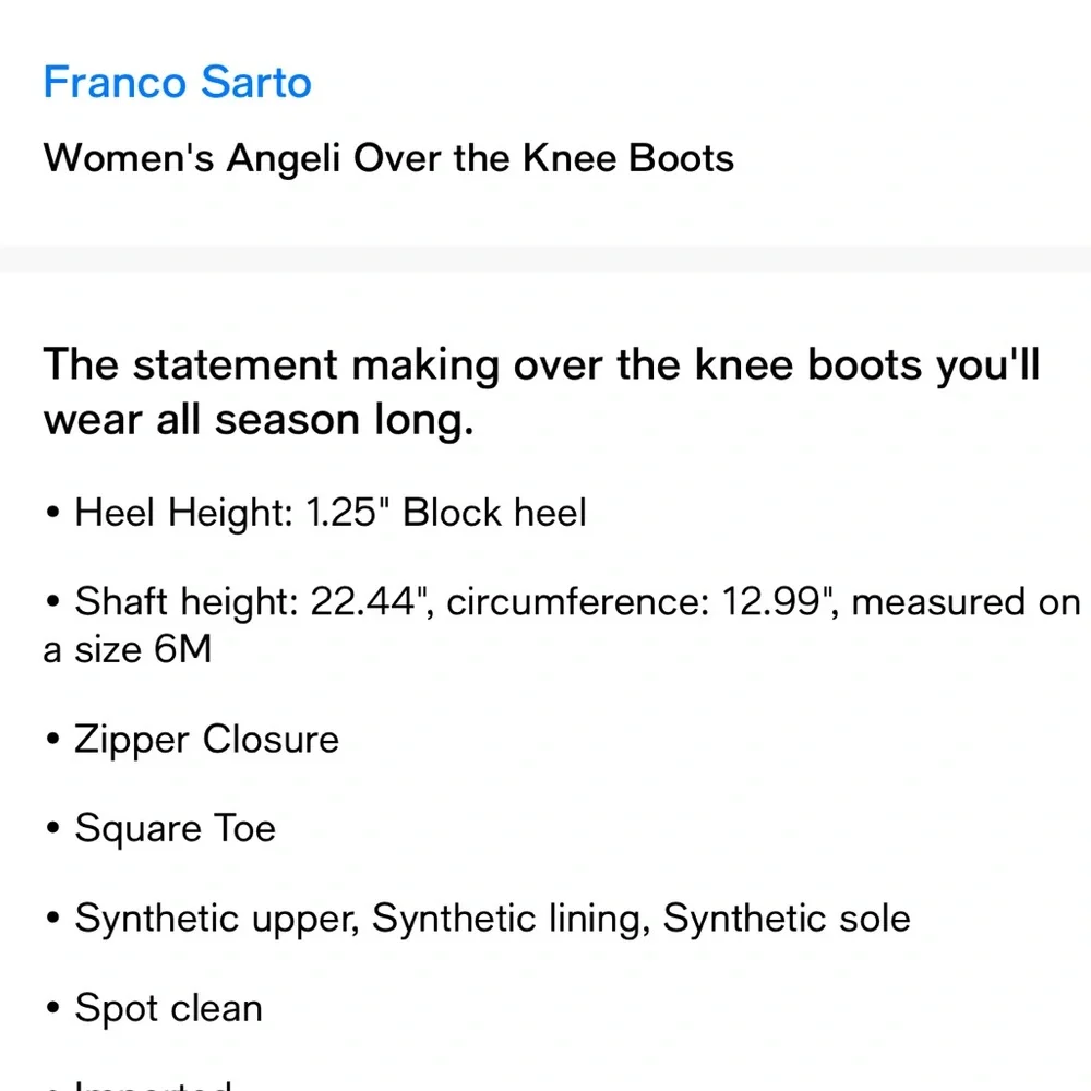 Franco Sarto Women's Angeli Over the Knee Boots